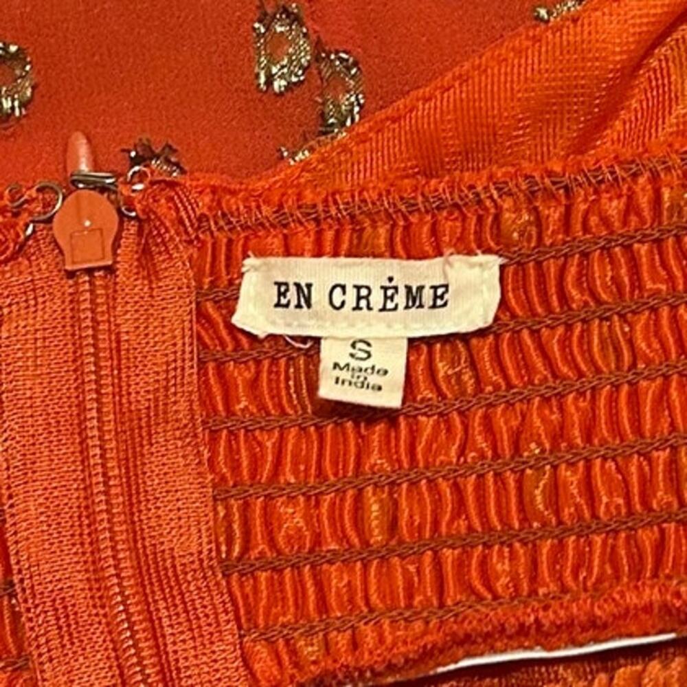 En Creme Halter Strappy Maxi Dress Orange, Size Small - Picture 5 of 9